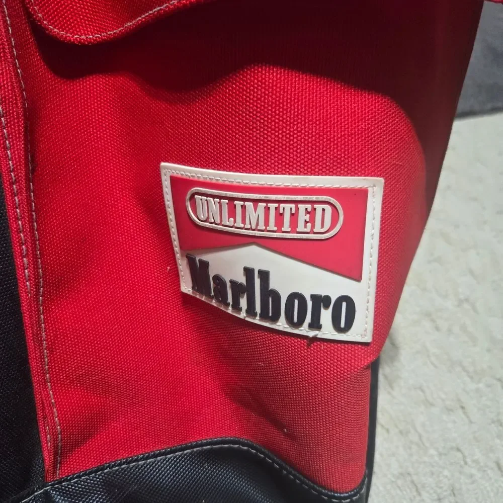 Vintage Marlboro Red and Black Duffel Bag